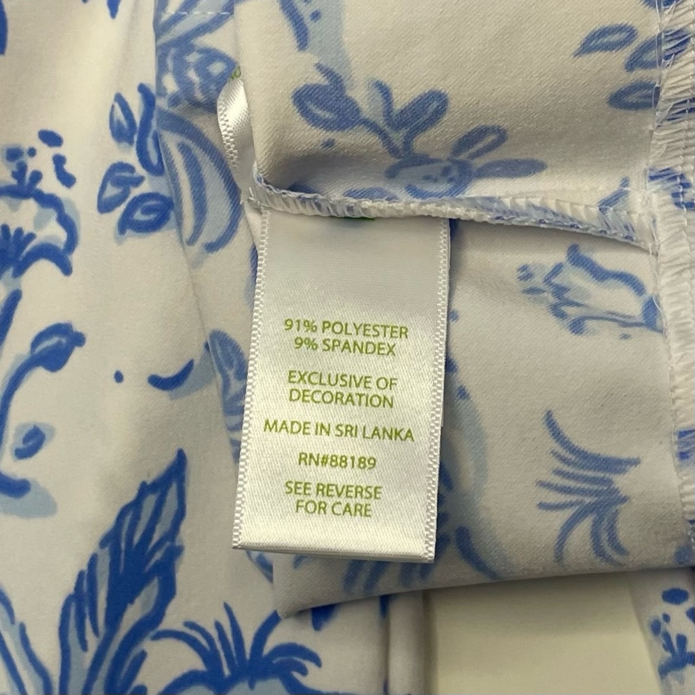 Lilly Pulitzer Luxletic Corso Pants Resort White Tall Tales Golf Athleisure Sz 4 - Picture 12 of 16